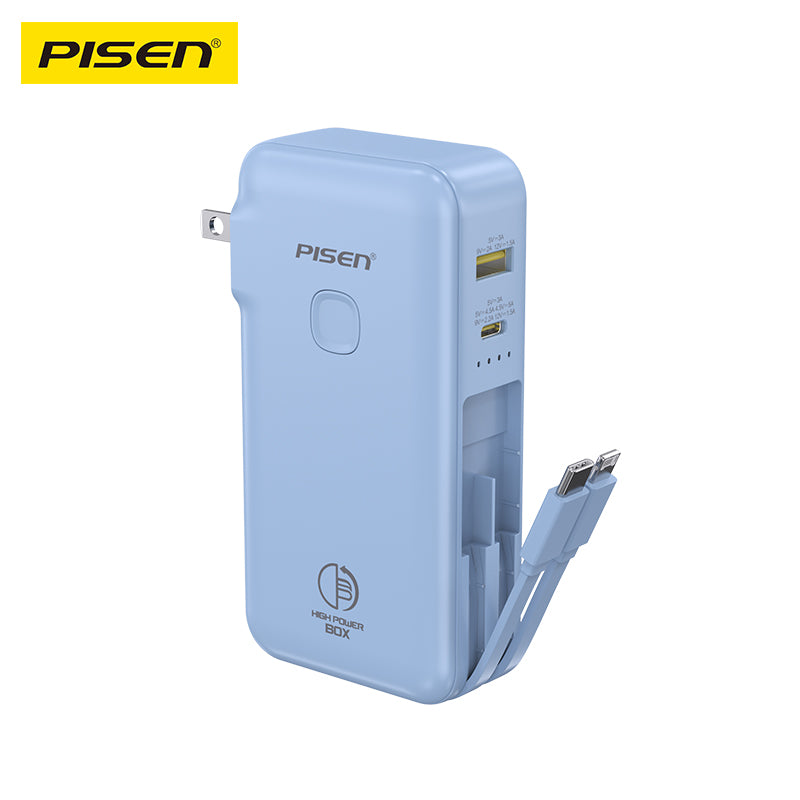 Pisen Fast Charging Board with Double Cables 22.5W|10000mAh
