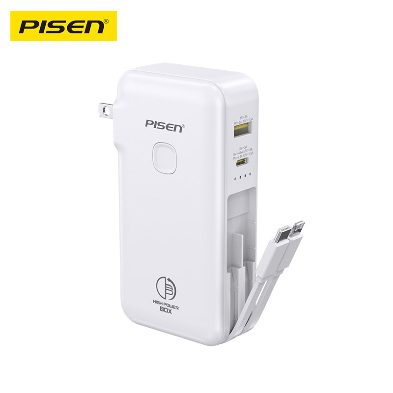 Pisen Fast Charging Board with Double Cables 22.5W|10000mAh