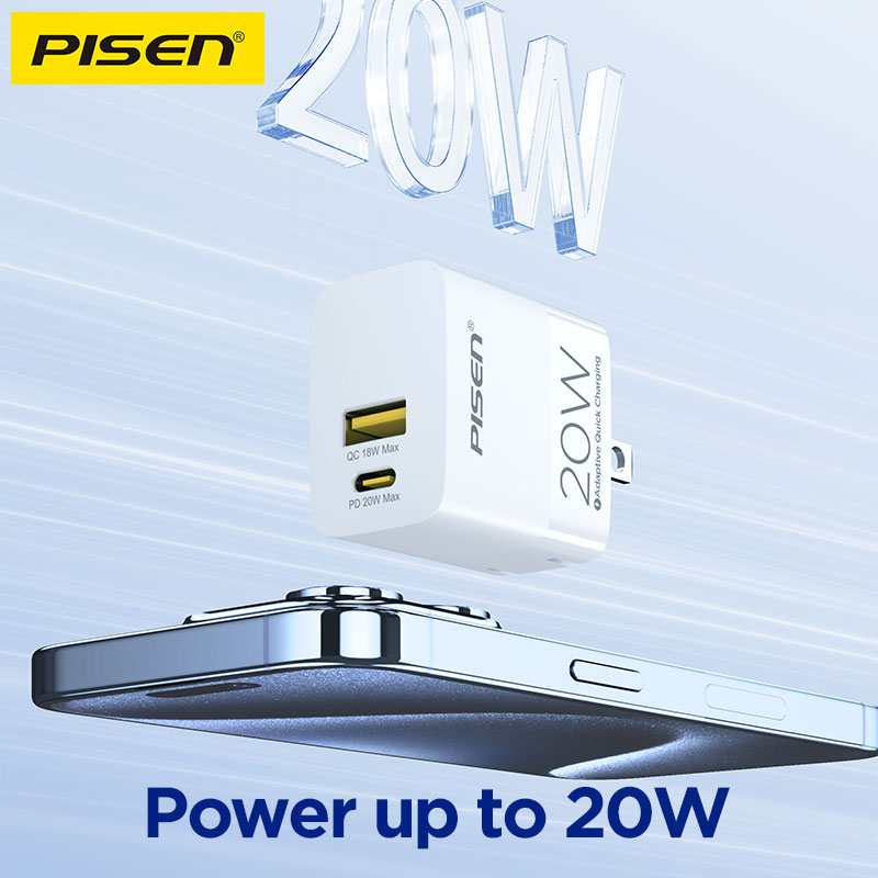 PISEN PD20W Folding Fast Charger A+C Ports (US)