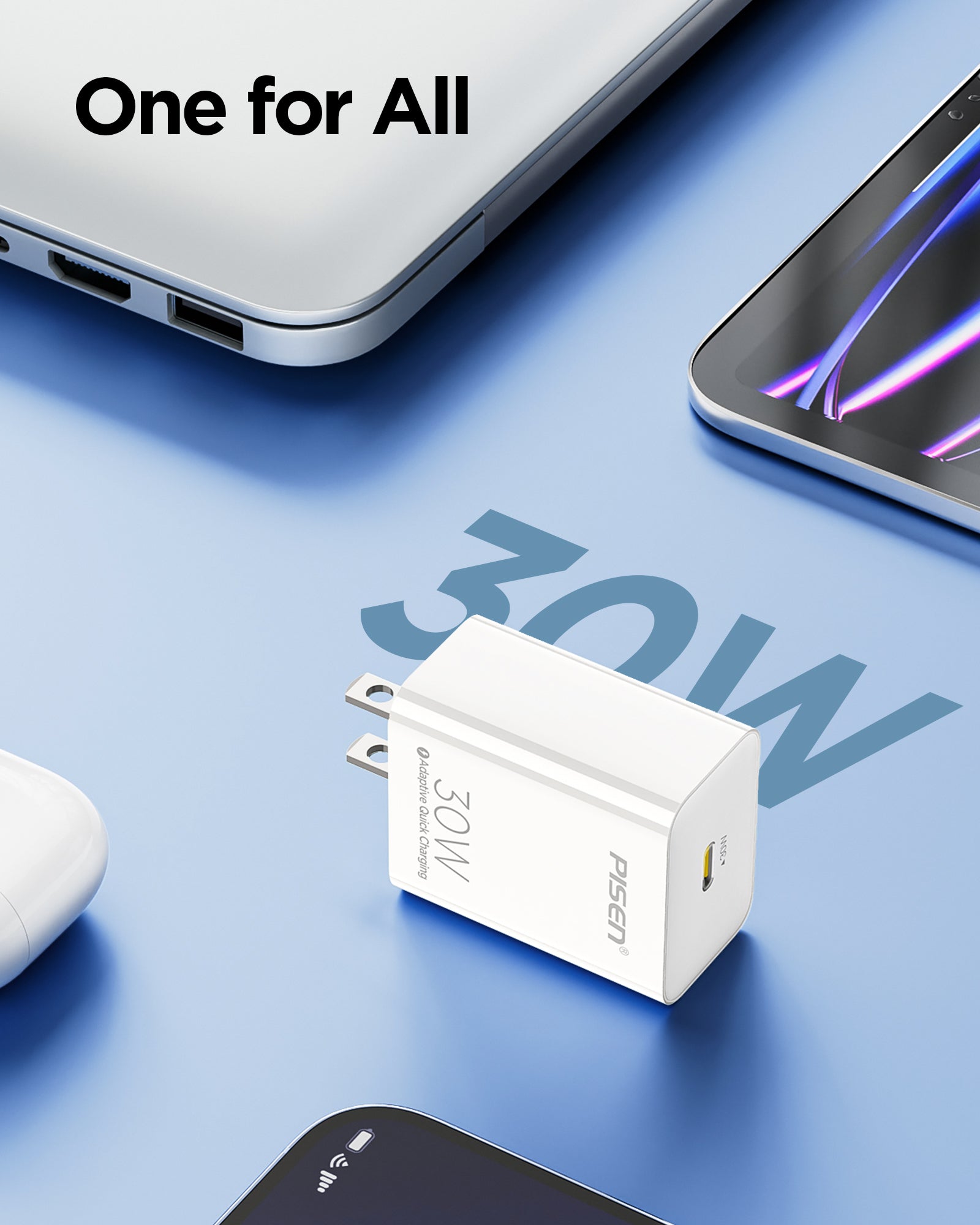 PISEN 30W USB C Charger - USB C Fast Charger Block, 30W PD3.0 PPS UCB C Wall Charger with Tpye C to Lightning Cable, 30W USB C Wall Charger for iPhone 15/14/13/12 Series, Galaxy S24 Ultra/S23, iPad