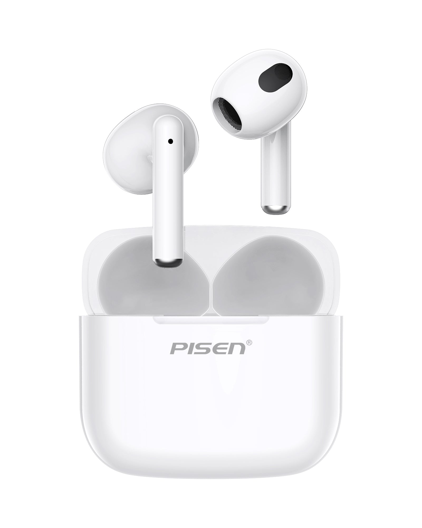 PISEN Wireless Earbuds In-ear Headphones - P1 Bluetooth 5.3 Deep Bass Hi-Fi Stereo Ear buds with Mic In-ear Call Noise Canceling, IPX5 Waterproof Earphones for Android iOS phone TV Laptop, White