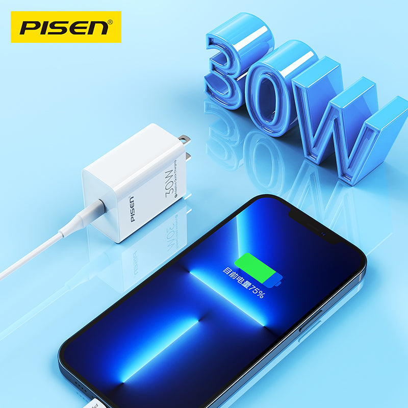 Pisen Quick  USB-C  30W Fast Wall Charger (US)