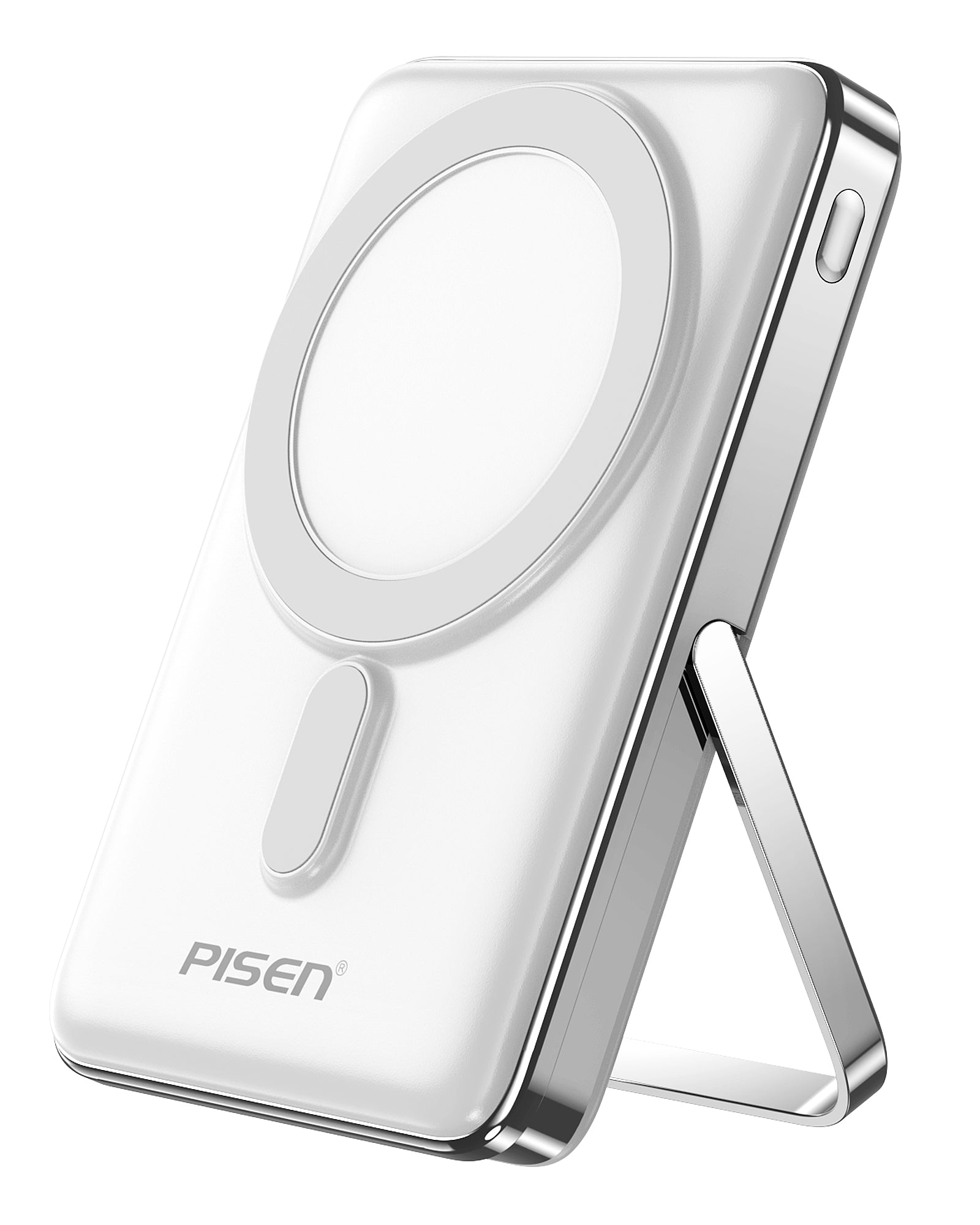 PISEN Magsafe Portable Power Bank - 10000mAh Wireless Foldable Charger, 30W PD Fast Charging Magnetic Battery Pack with Stand and LED Display, for iPhone 15/14/13/12 Pro/Pro Max/Plus/Mini Series and more