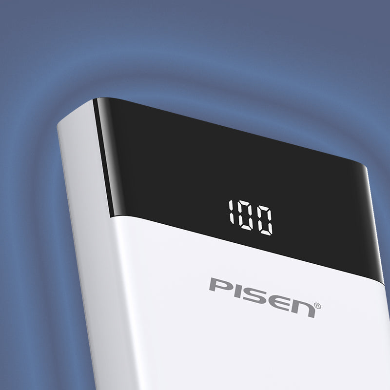 Pisen-Mr White 10W Digital Display 10500mAh Power Bank