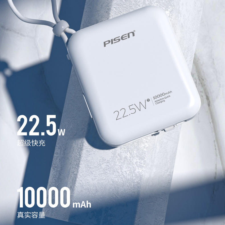 Pinsheng ダブル自己完結型ライン モバイル電源 D156 22.5W 超高速充電ライト ディスプレイ充電宝物